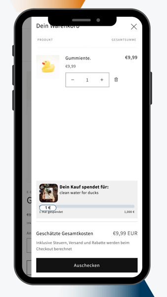 Shopify Landingpage Spendenmeilenstein